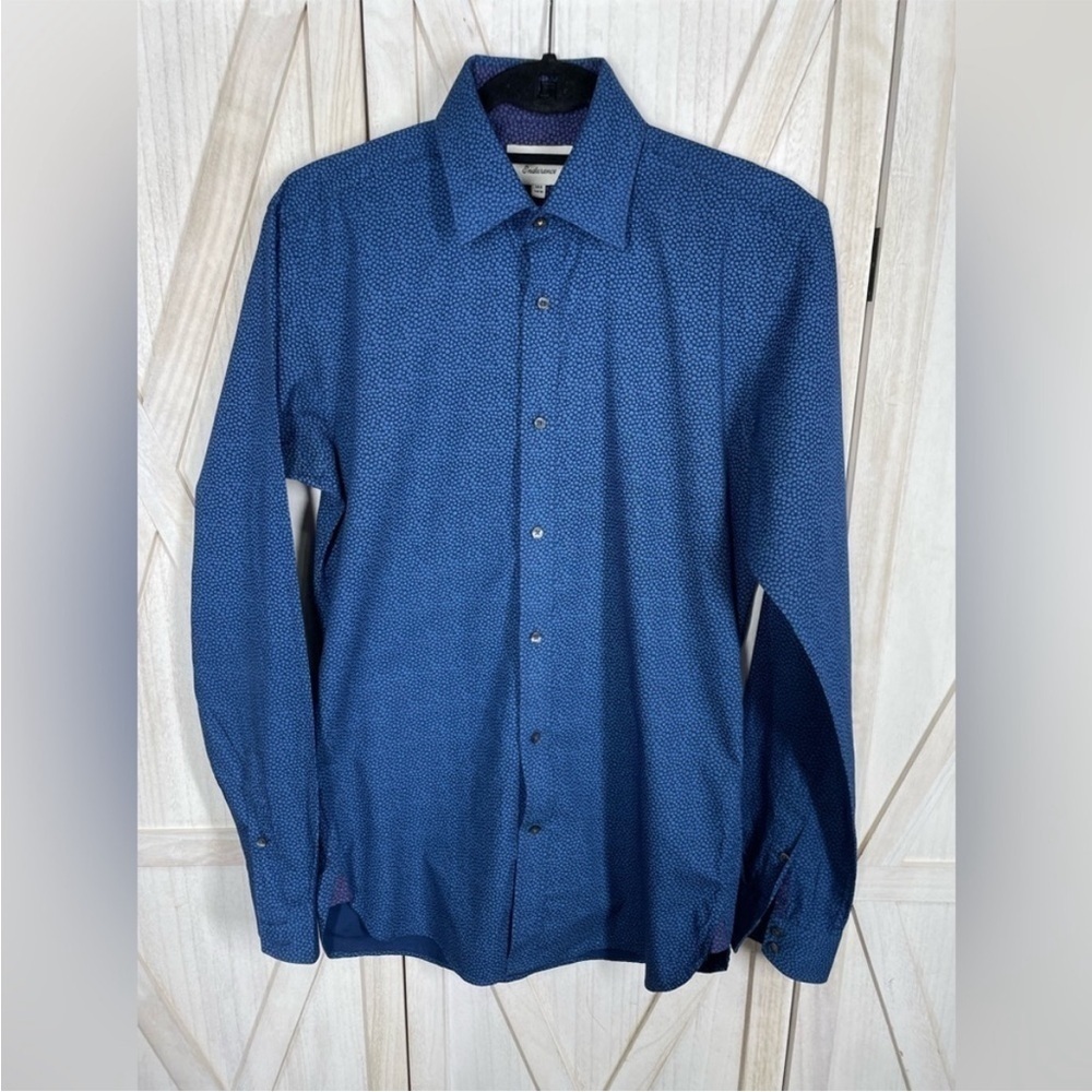 Ted Baker Endurance Blue Printed Button Down Shirt Size 14.5